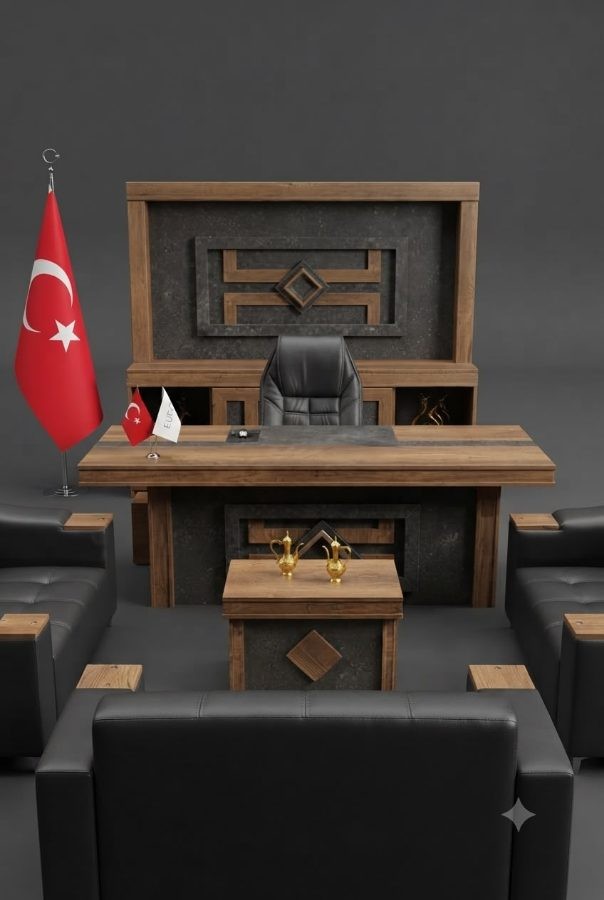 Ahşap Duvar Üniteli Makam Takımı